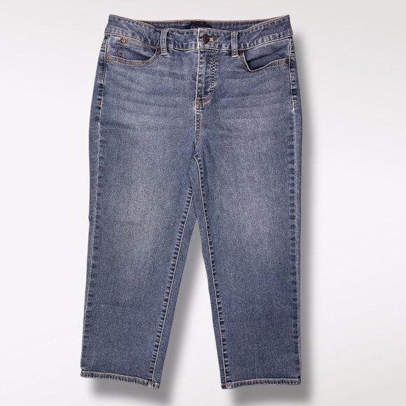 Talbots Heritage Petite Crop Jeans Blue Stretch Denim Size 8P - Picture 1 of 7